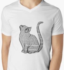 books and cats and books and cats Men's V-Neck T-Shirt