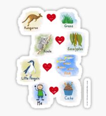 Aussie Friends love food - Boy Sticker