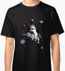 Unicorn Riding Narwhal In Space Classic T-Shirt