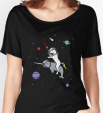 Unicorn Riding Narwhal In Space Women's Relaxed Fit T-Shirt