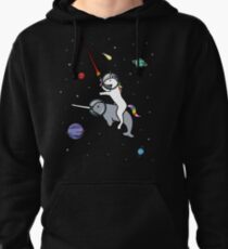Unicorn Reiten Narwhal im Raum Hoodie