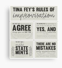 Tina Fey's rules of improvisation Canvas Print