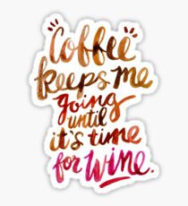 Coffee & Wine – Brown & Magenta Ombré Sticker
