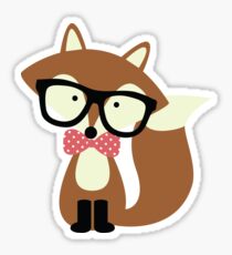 Pegatina Red Bow Tie Hipster Fox