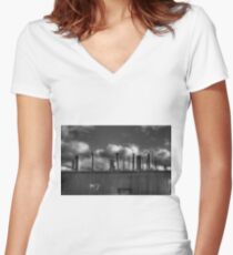 Chimneys Women's Fitted V-Neck T-Shirt