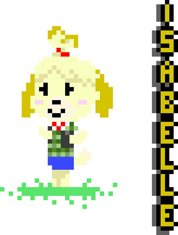 "Animal Crossing - Isabelle Pixel Art" Stickers by HakasePortable