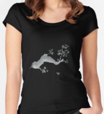 Cherry tree negative Women's Fitted Scoop T-Shirt