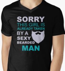 Sorry, this girl is already taken by a sexy bearded man Men's V-Neck T-Shirt