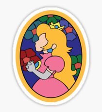 Princess Peach Stained Glass Sticker