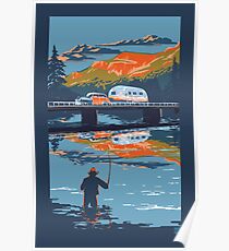 Retro Airstream travel poster Poster