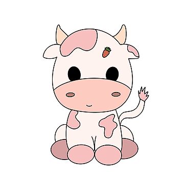 Strawberry Cow kawaii Photographic Print for Sale by MayBK