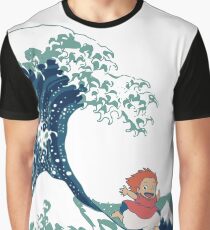 Ponyo and The Great Wave off Kanagawa - Moderne Graphic T-Shirt