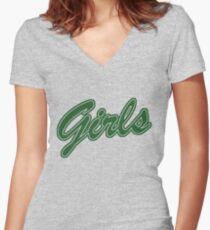 Girls (Green) Women's Fitted V-Neck T-Shirt