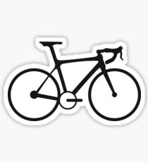 Bicycle, Racing Bike, Road Bike, Racing bicycle, Black on White Sticker