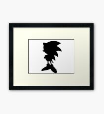 Classic Sonic Silhouette 2 Framed Print