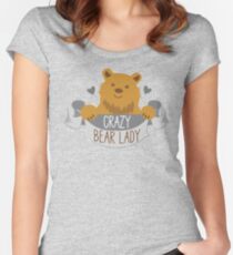 Crazy bear lady banner Women's Fitted Scoop T-Shirt