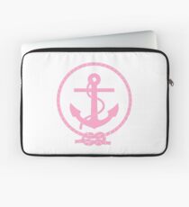 Pink Nautical Anchor and Line Laptop Sleeve