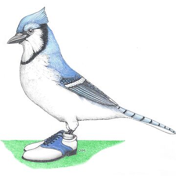 Artwork thumbnail, Blue jay in golf shoes by JimsBirds