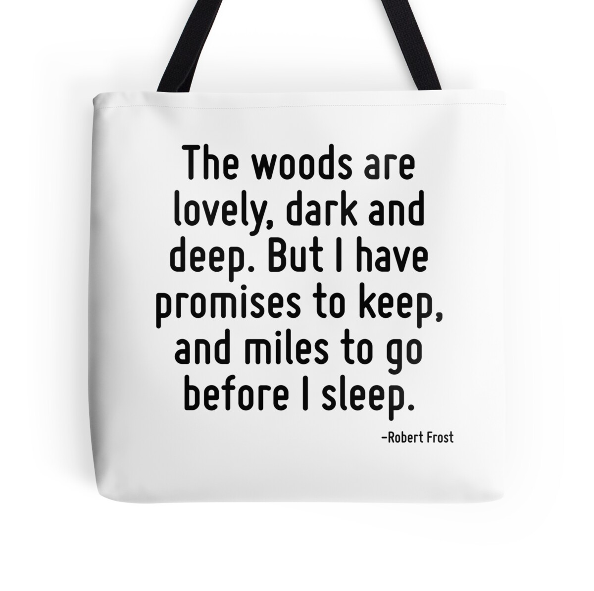 The woods are lovely dark and deep But I have promises to keep