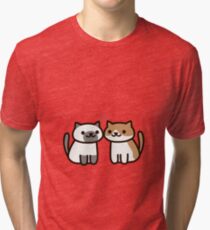 Camiseta de tejido mixto Neko Atsume- Kitty Love