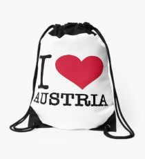 I love Austria Drawstring Bag