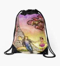Springtime in Paris Drawstring Bag