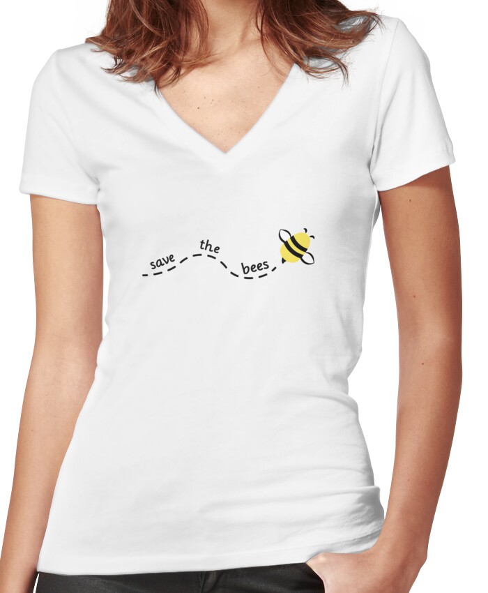 Save the Bees 3 Women's Fitted V-Neck T-Shirt