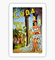Pegatina Cartel de viaje de la vendimia de Cuba