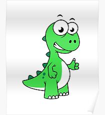 Cute illustration of Tyrannosaurus Rex. Poster