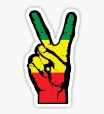 RASTA PEACE FINGERS-002 Sticker