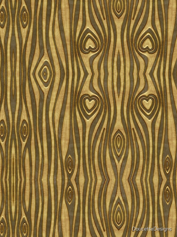 Golden Wood Grain Heart by DoucetteDesigns
