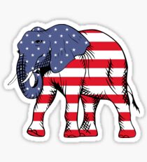 Republican Elephant American Flag Sticker
