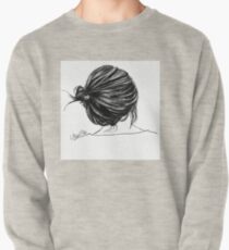 Girl with a bun Pullover Sweatshirt