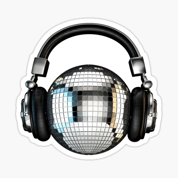 Headphone disco ball Sticker