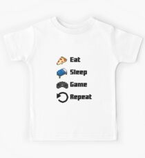 Eat, Sleep, Game, Repeat! 8bit Kids T-Shirt