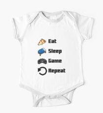 Essen, schlafen, Spiel, wiederhole! 8 Bit Baby Body Kurzarm