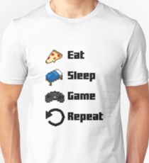 Eat, Sleep, Game, Repeat! 8bit Unisex T-Shirt
