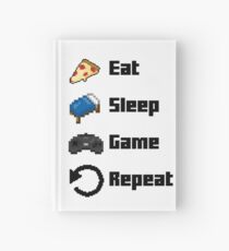 Eat, Sleep, Game, Repeat! 8bit Hardcover Journal