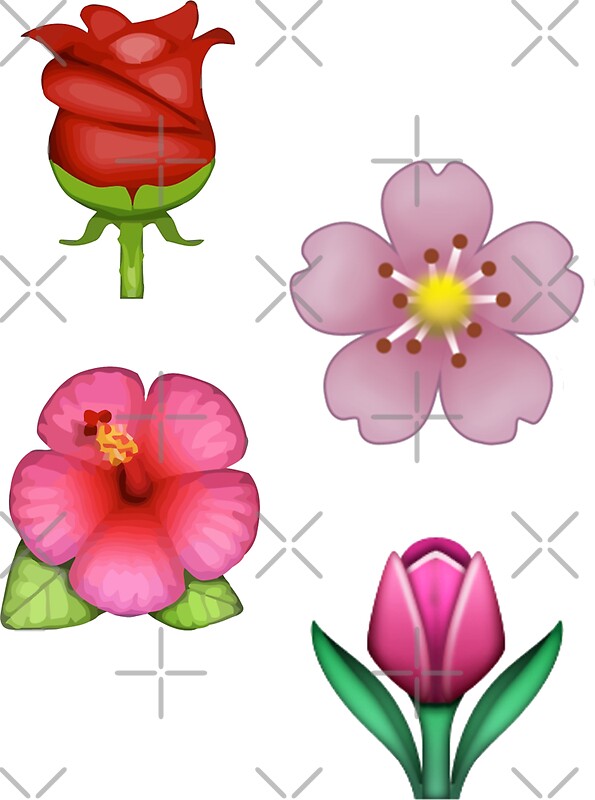 "flower emojis" Stickers by odinsxn | Redbubble