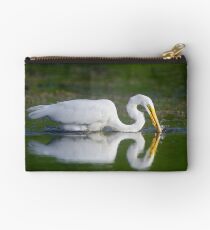 Great Egret Snagging Fish - Bird Photography Studio Pouch
