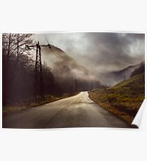 Foggy road Poster