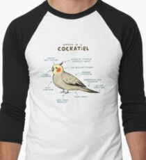 Anatomy of a Cockatiel Men's Baseball Âľ T-Shirt
