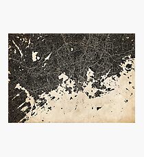 Helsinki map ink lines Photographic Print
