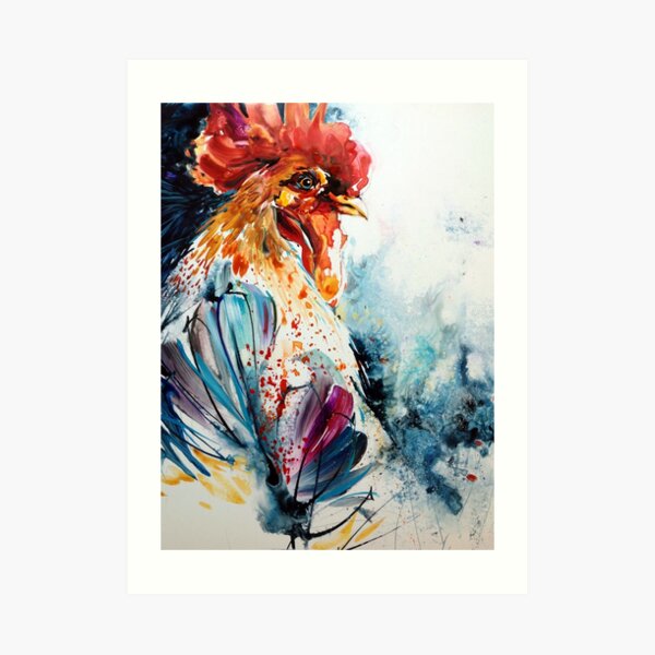 Coq jaune Art Print