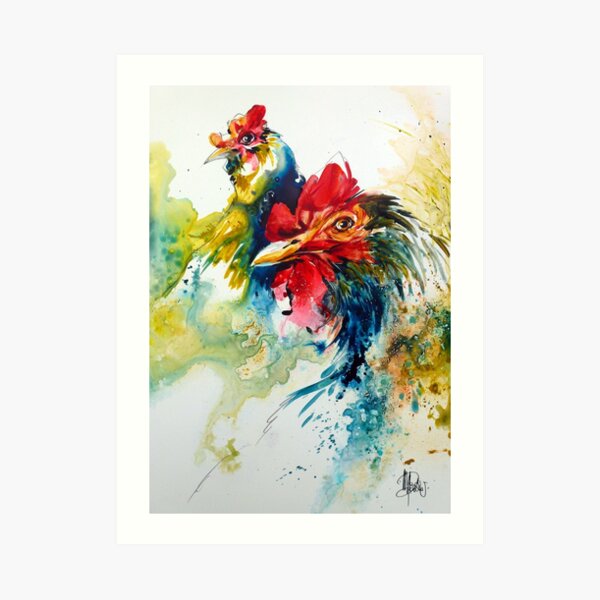 Poulettes bleues Art Print