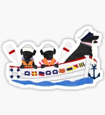 Nautical Preppy Dogs - Black Lab Sticker