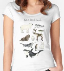 Arctic & Antarctic Animals Women's Fitted Scoop T-Shirt