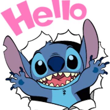 really cute of lilo and stitch HELLO Sticker for Sale by WEShop23