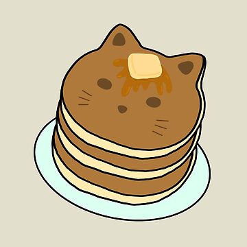 Cat Pancake Kawaii Cute Anime Neko Food Manga Art Logo