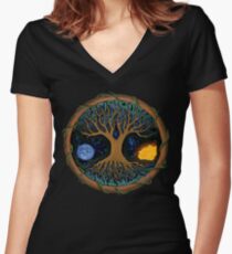 Astralbaum des Lebens Tailliertes T-Shirt mit V-Ausschnitt